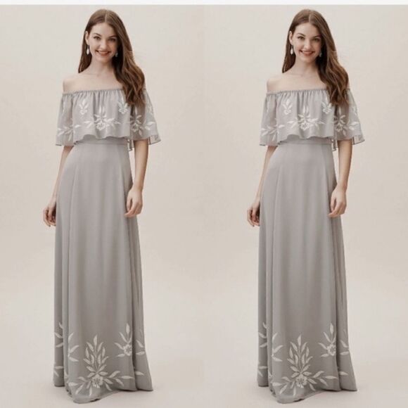New BHLDN Brittany Dress Fog color - Picture 1 of 3